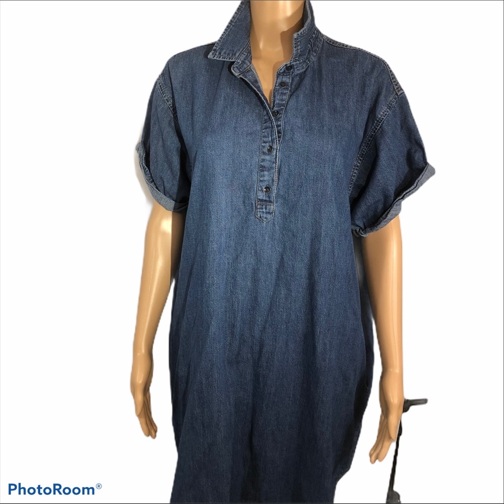 Gap collared oversized denim dress. EUC